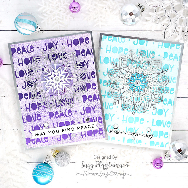 Simon Says Stamp Peace Joy Hope Love Stencil and Snowflake Dies – Suzy ...