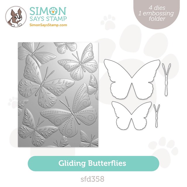 Simon Says Stamp Gliding Butterflies Embossing Folder and Cutting Dies ...